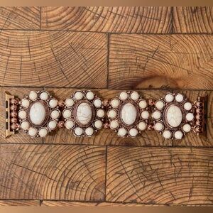 Rose Gold and Cream Oval Stone Apple Band